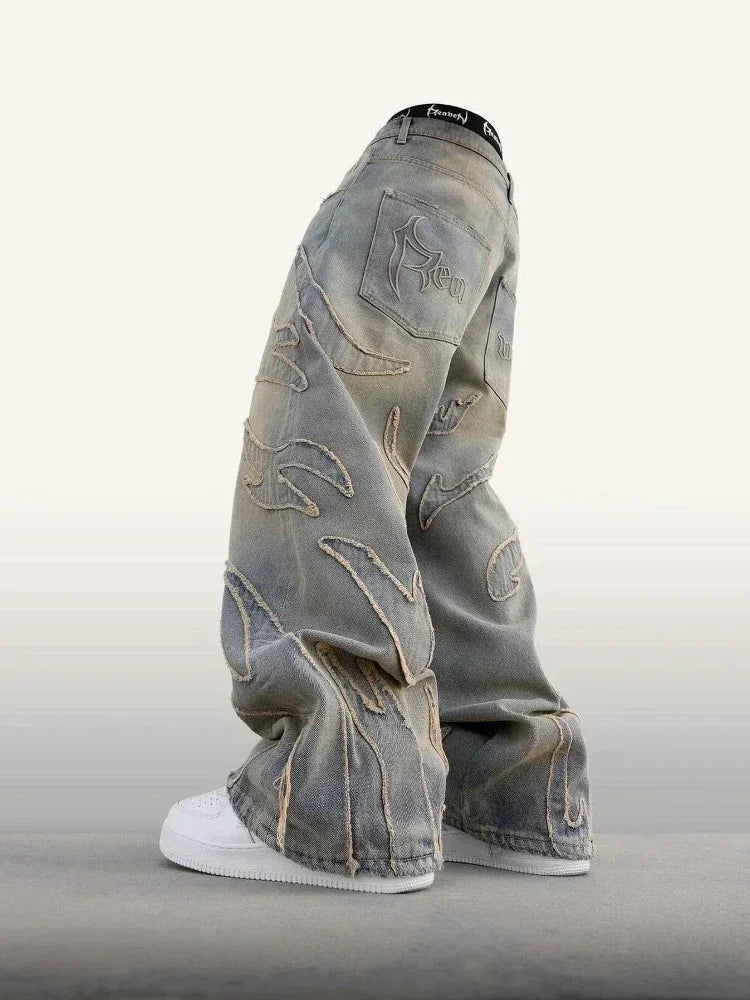 Lässige Baggy-Jeans mit Patch