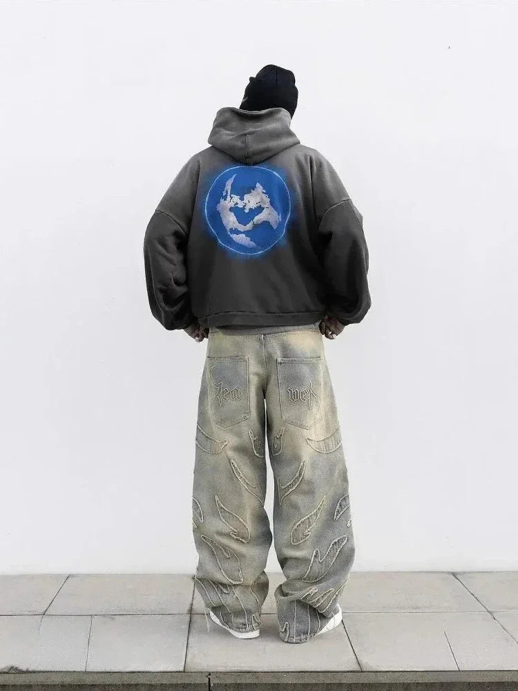Lässige Baggy-Jeans mit Patch