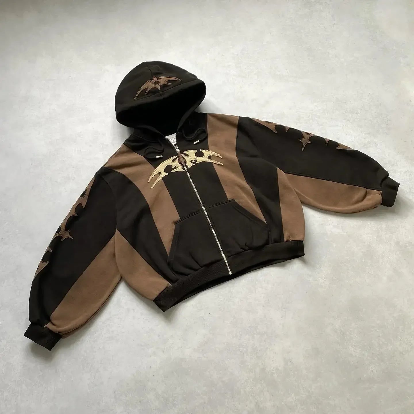 Harajuku Y2K Hoodie – Gotische geometrische Stickerei