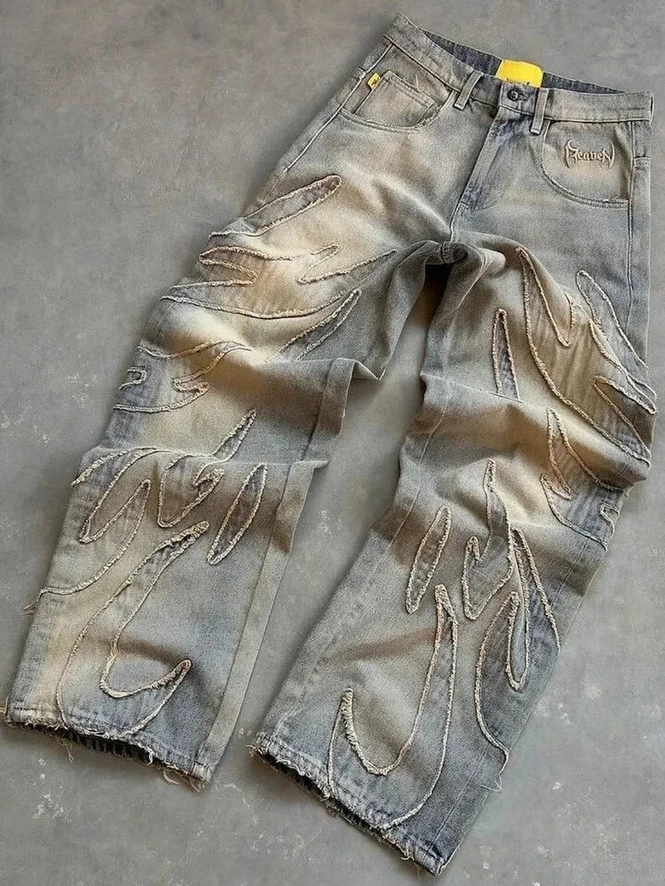 Lässige Baggy-Jeans mit Patch