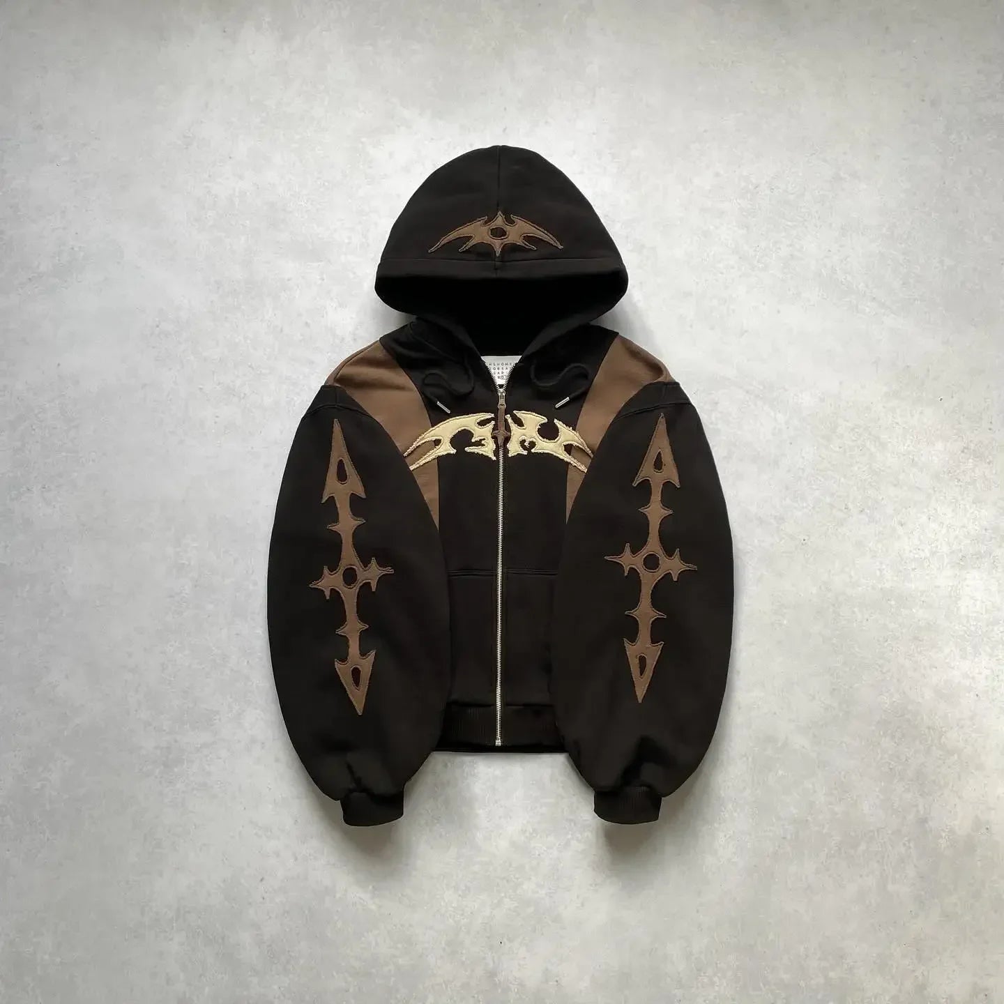 Harajuku Y2K Hoodie – Gotische geometrische Stickerei