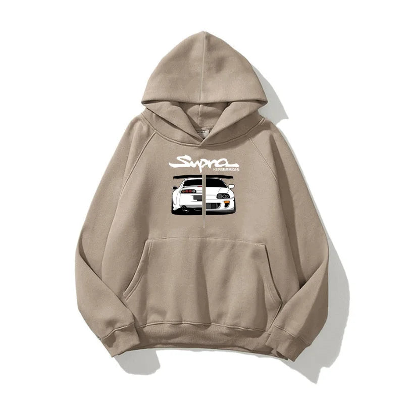 Y2K Streetwear Hoodie – Initial D Supra JDM Manga