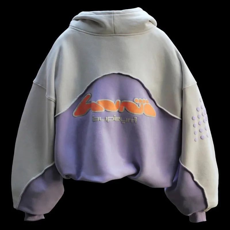 Hoodie Y2K Harajuku – Zip avec Motif Lettre