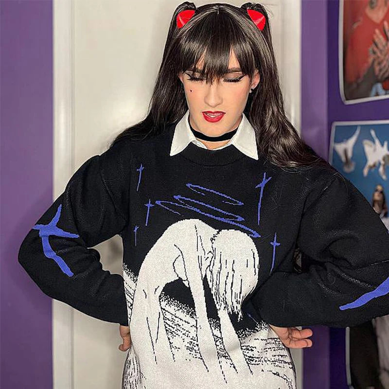 Suéter kawaii: estilo gótico y Y2K