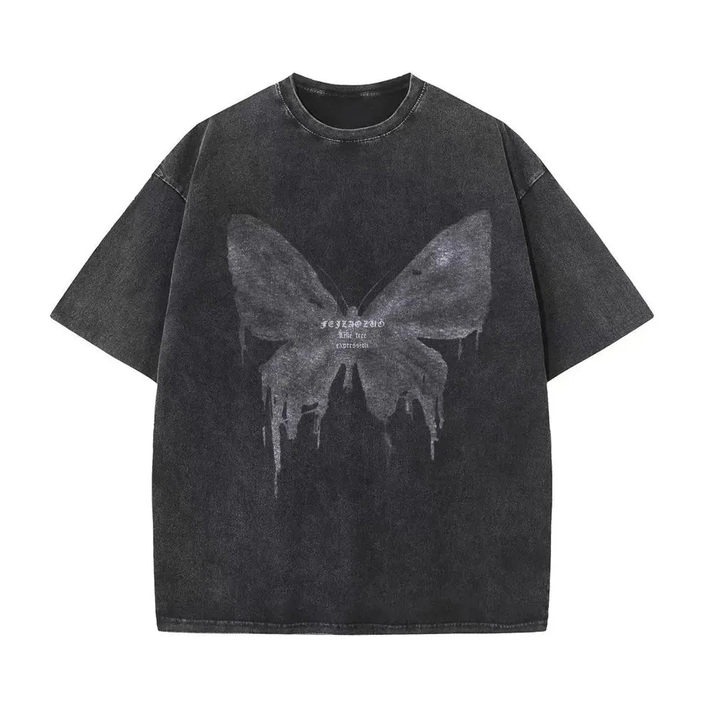 Kurzarm-T-Shirt aus Baumwolle im Vintage-Stil