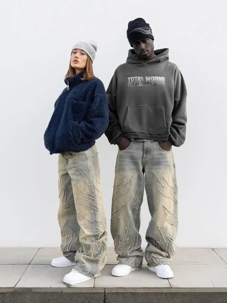 Lässige Baggy-Jeans mit Patch