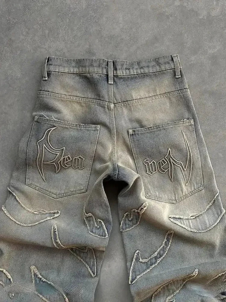 Lässige Baggy-Jeans mit Patch