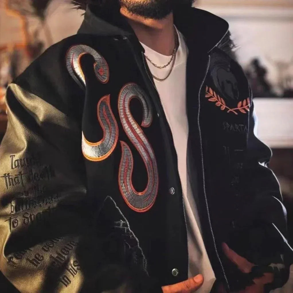 Chaqueta bordada pesada