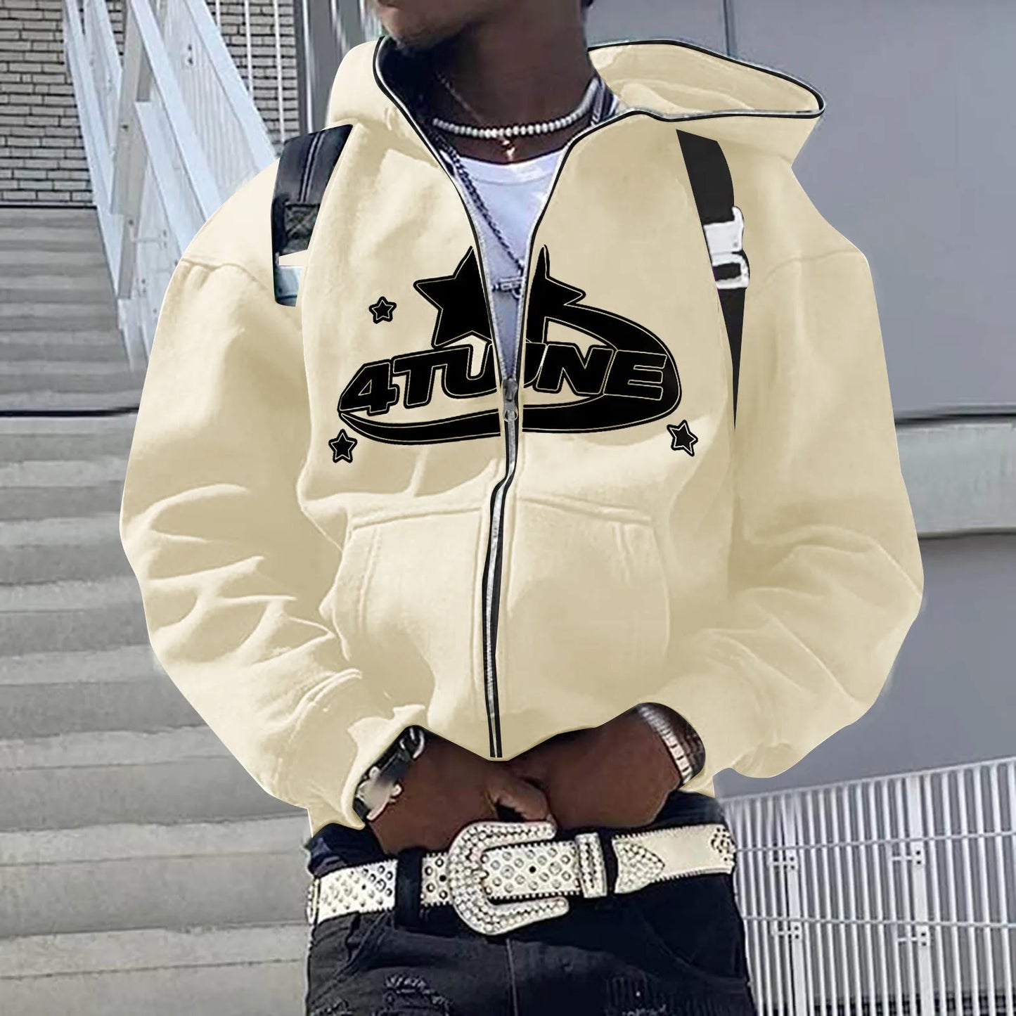 Sudadera con capucha y cremallera Y2K