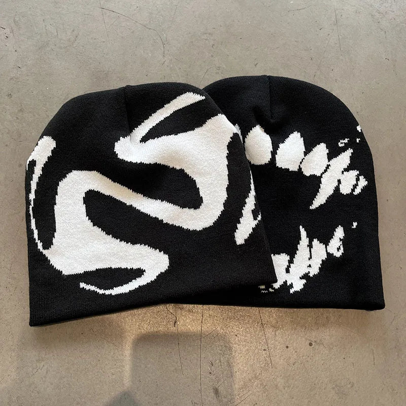 Hat Knitting Beanies Goth Tooth Caps