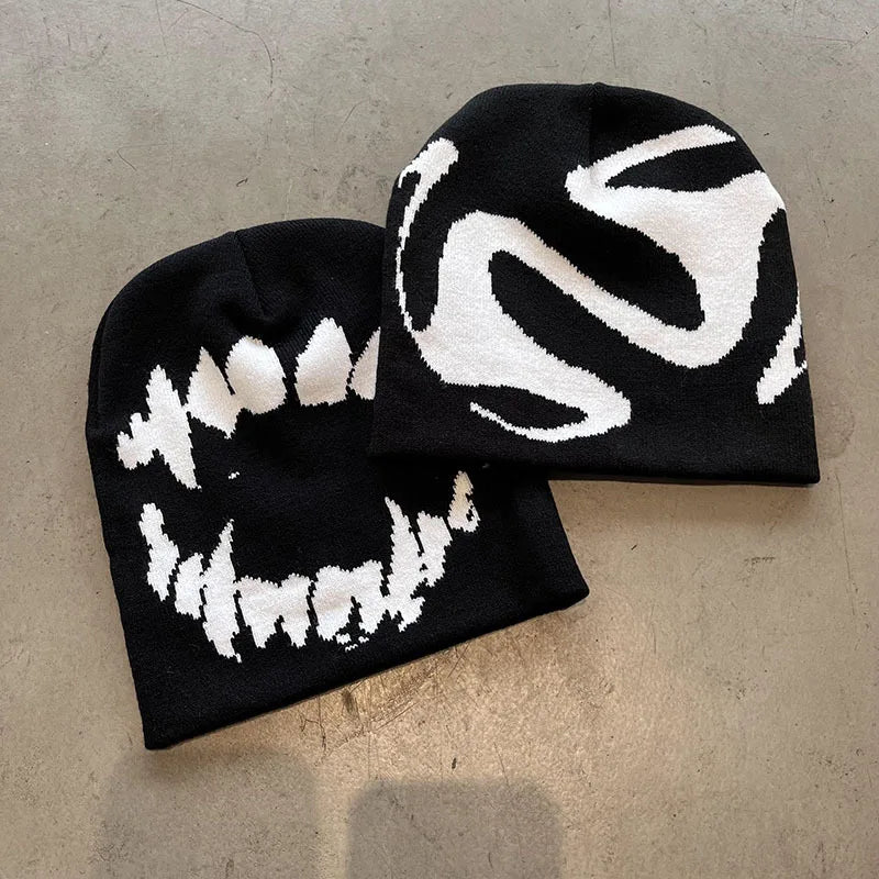 Hat Knitting Beanies Goth Tooth Caps