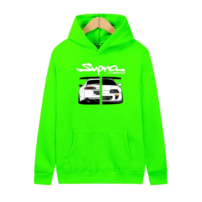 Y2K Streetwear Hoodie – Initial D Supra JDM Manga