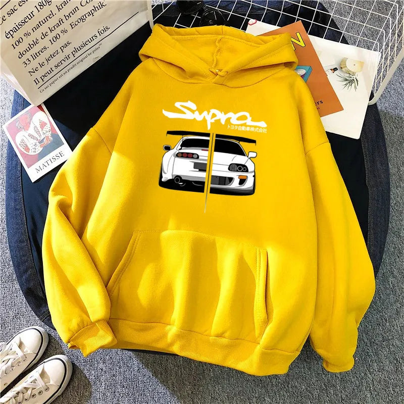 Y2K Streetwear Hoodie – Initial D Supra JDM Manga