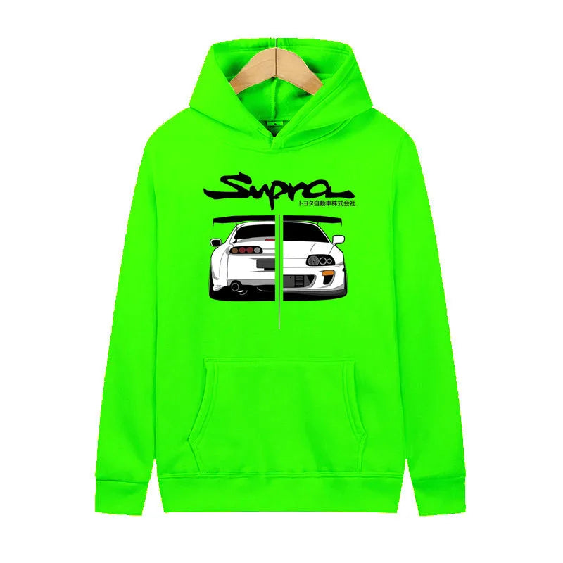 Y2K Streetwear Hoodie – Initial D Supra JDM Manga
