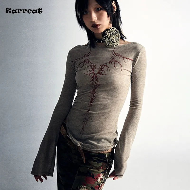 Karrcat T-Shirt Gothic Y2k