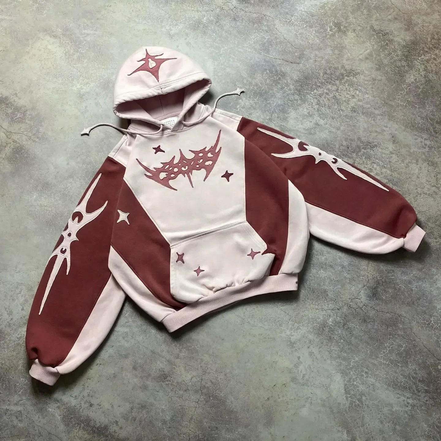 Harajuku Y2K Hoodie – Gotische geometrische Stickerei