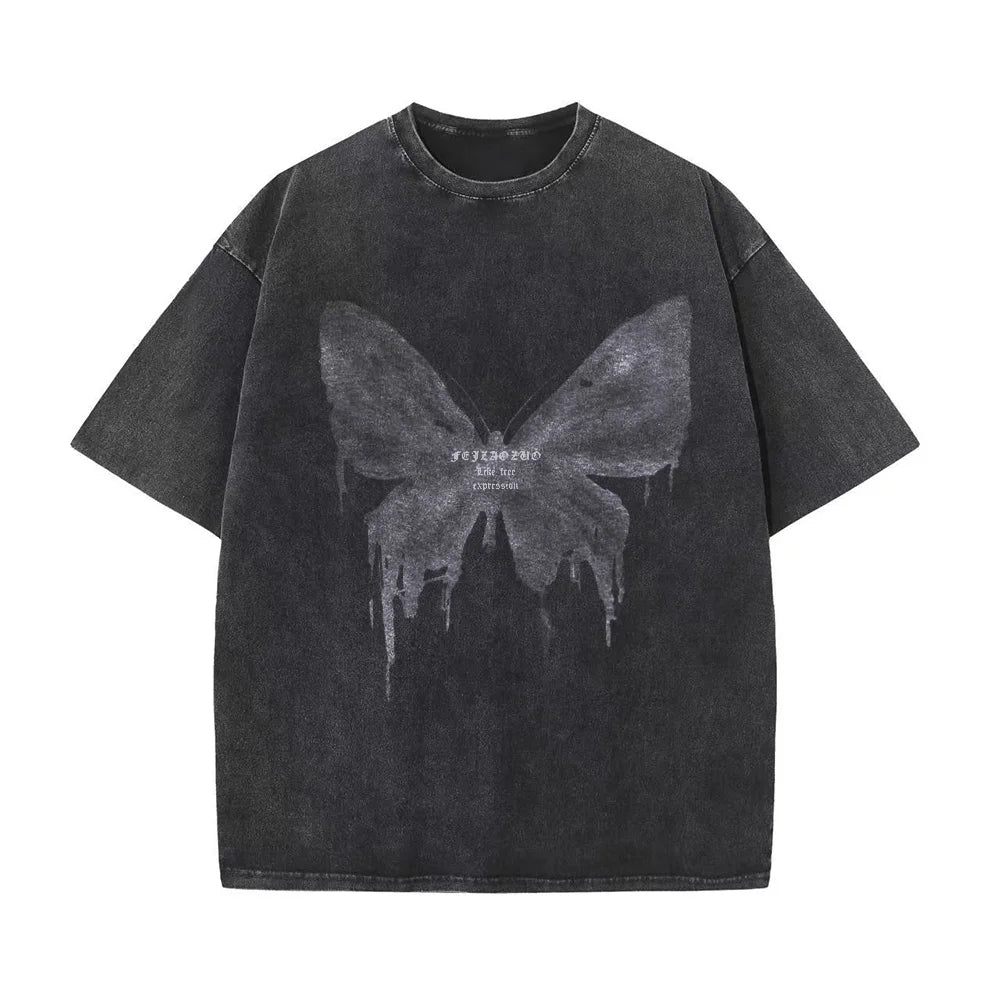 Kurzarm-T-Shirt aus Baumwolle im Vintage-Stil