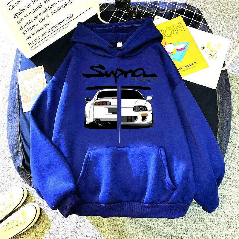 Y2K Streetwear Hoodie – Initial D Supra JDM Manga