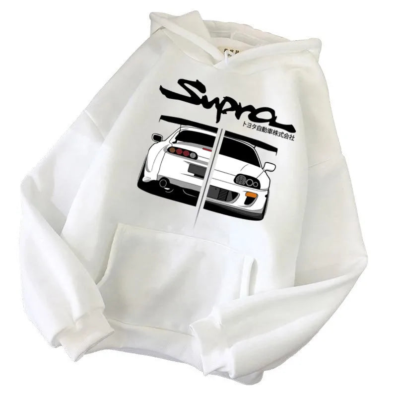 Y2K Streetwear Hoodie – Initial D Supra JDM Manga