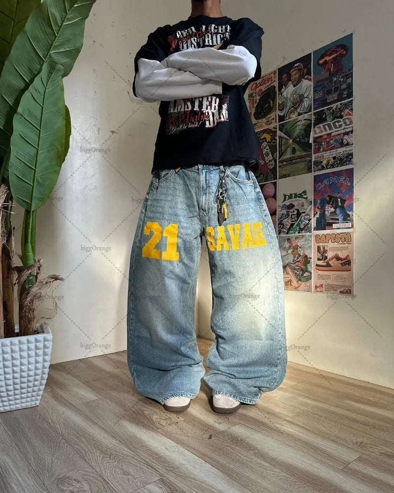 Trendy Marke Retro Streetwear Hosen